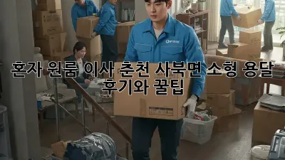 혼자 원룸 이사? 춘천 사북면 소형 용달 후기와 꿀팁!